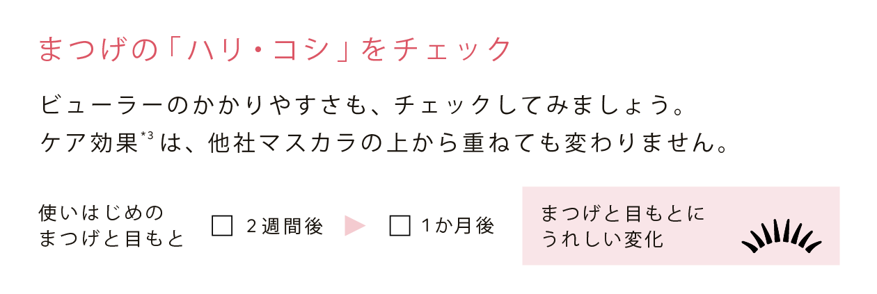 まつげの「ハリ・コシ」をチェック